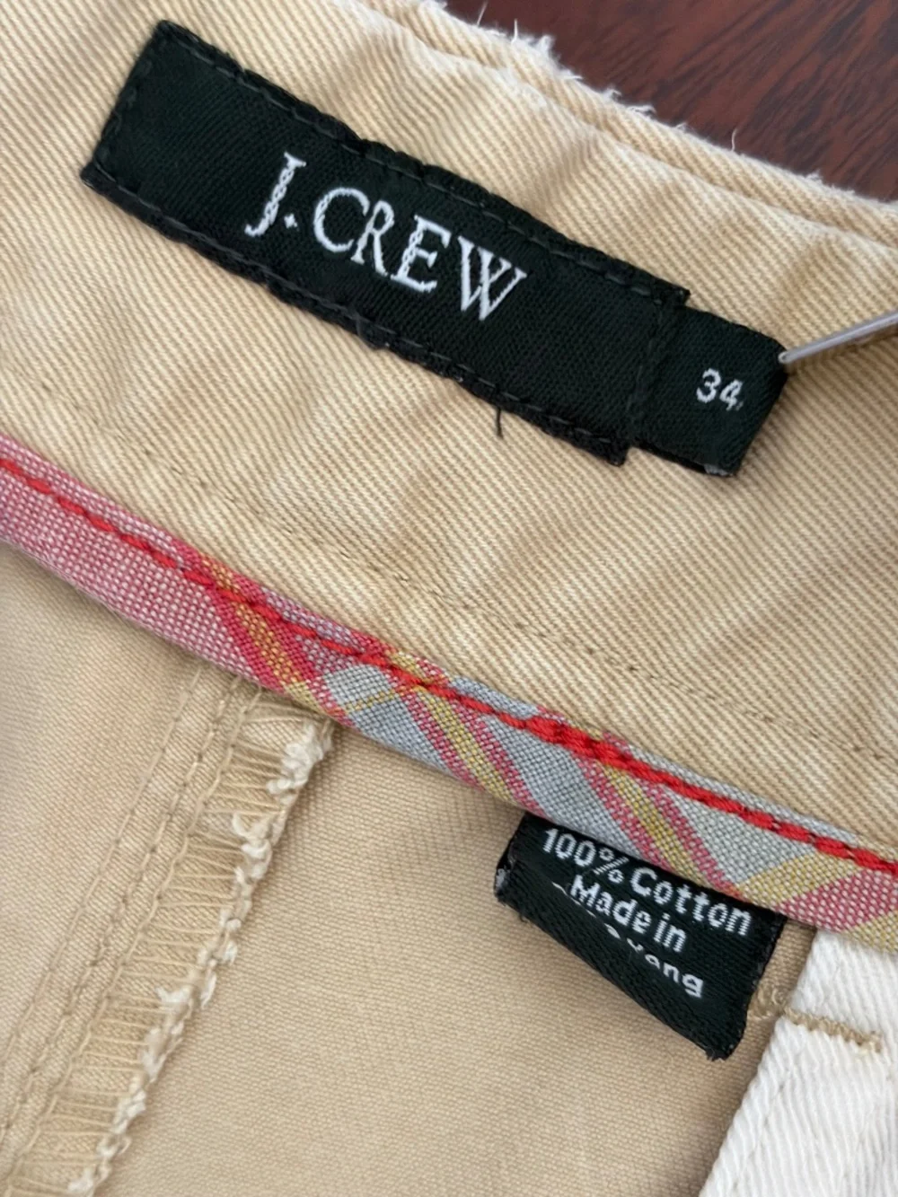 J. Crew Broken-In chino shorts 34 khaki